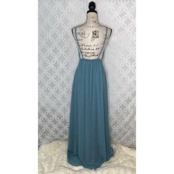 Show Me Your Mumu Amanda Maxi Dress NWT Sea Blue Light Blue Spring Summer XS - Picture 6 of 9